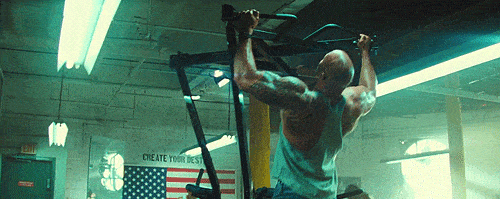 the rock doing pullups