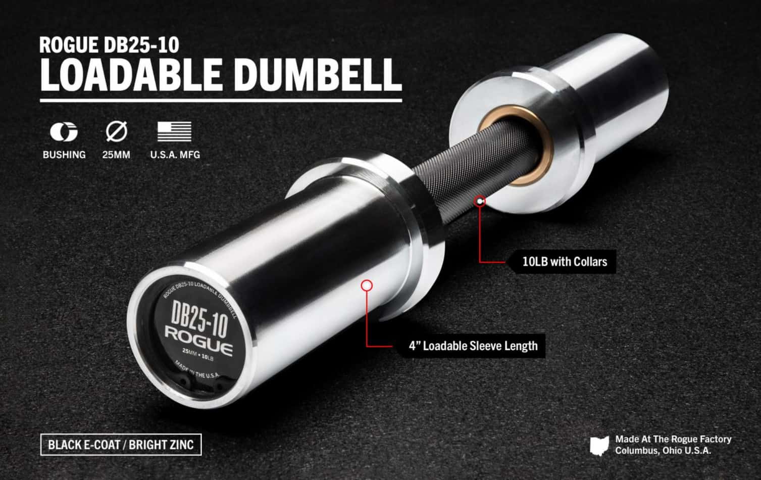 Rogue DB25-10 Loadable Dumbbell