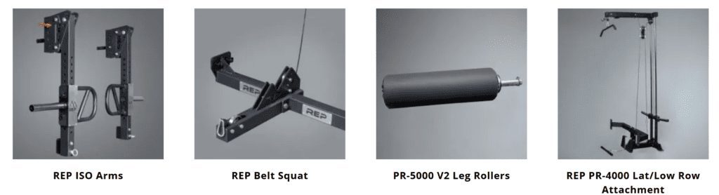 different rep fitness power rack accessories