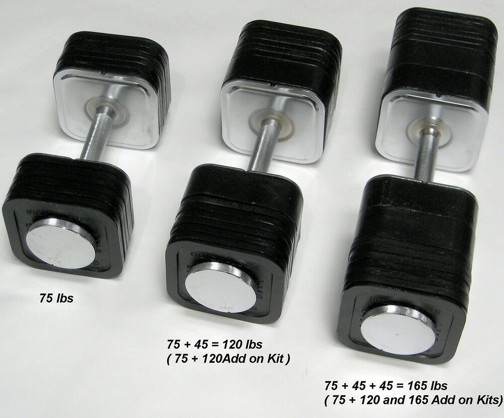 ironmaster sets from 75 lbs to 120 lbs to 165 lbs