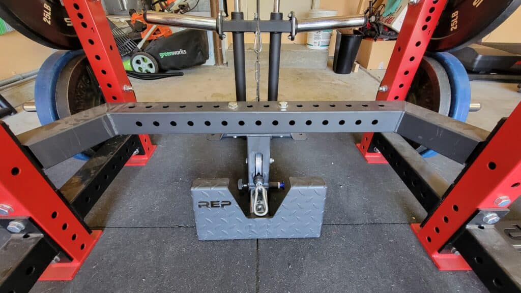 low row attachment inside of power rack