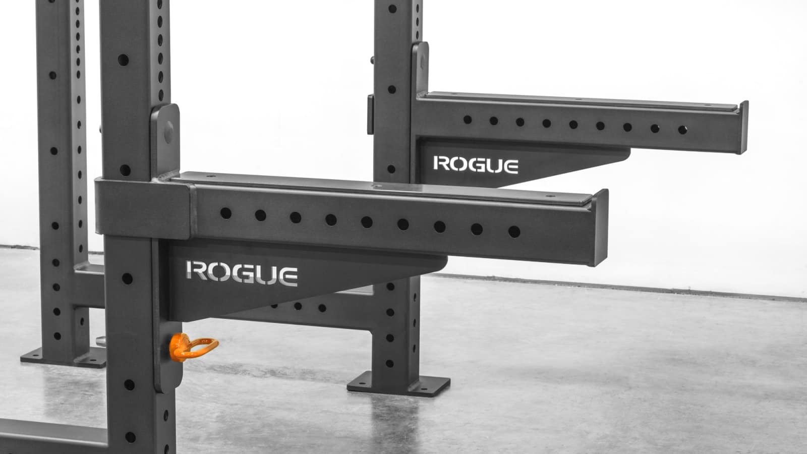 rogue fitness spotter arms in rack