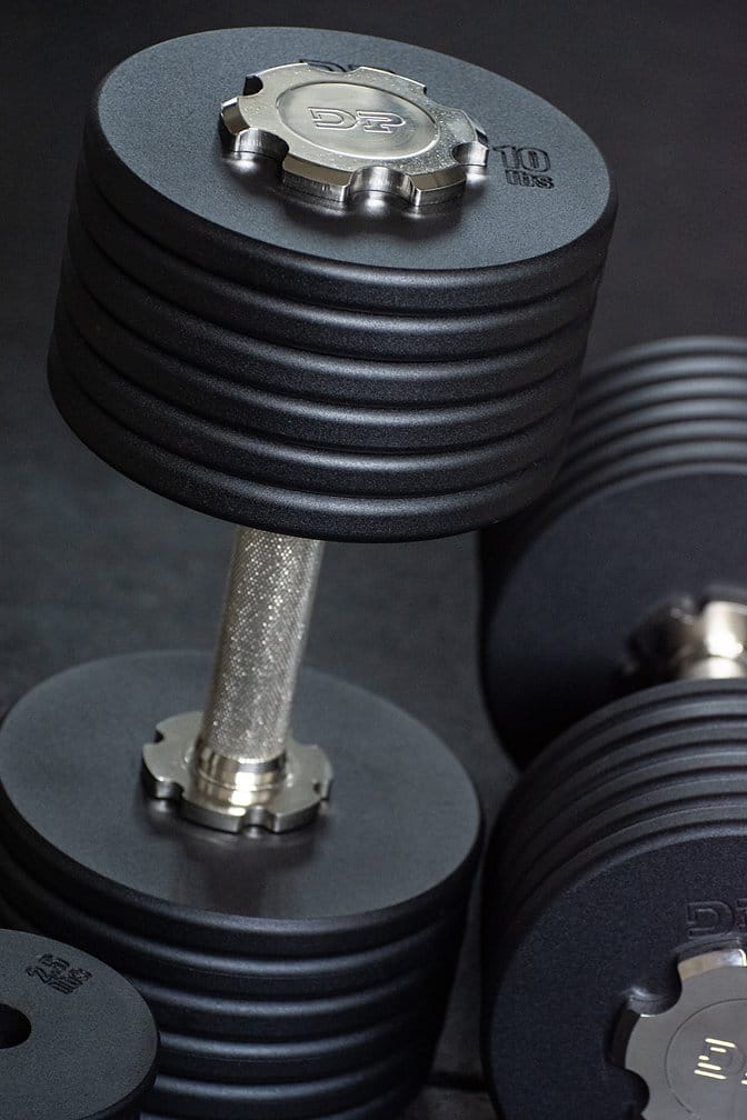 pepin close up of dumbbells and plates