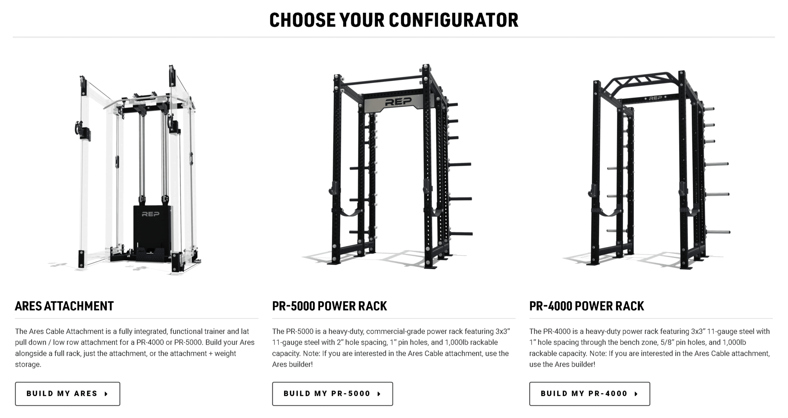 rep fitness pr-4000 pr-5000 and ares attachment configurator