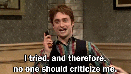 Daniel Radcliffe saying nobody should criticize him
