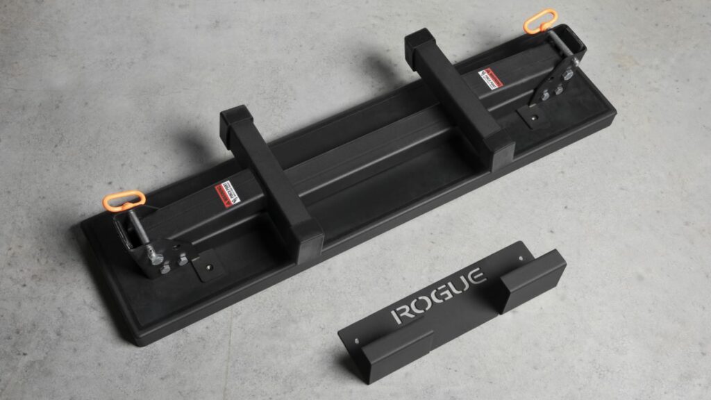rogue fitness fold up bench and included hanger