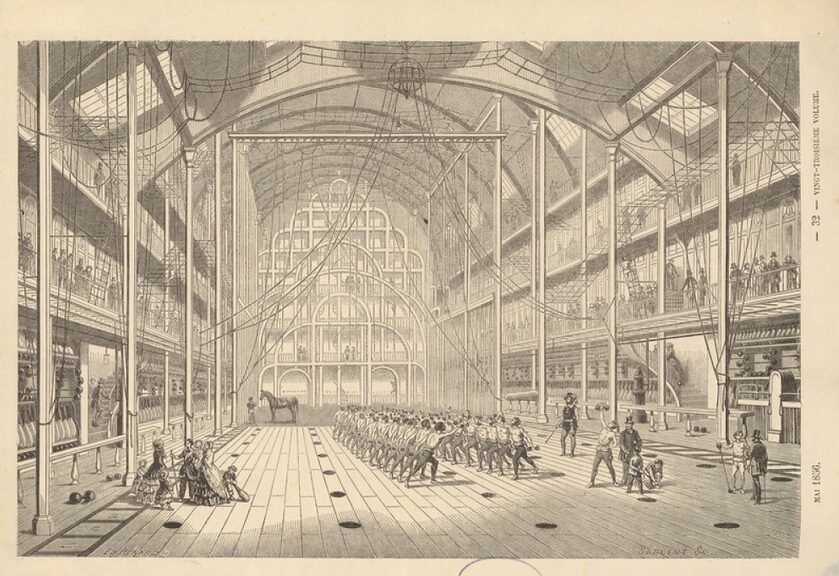 View of the Triat Gymnasium by E. Renard , Museum of Families , May 1856.