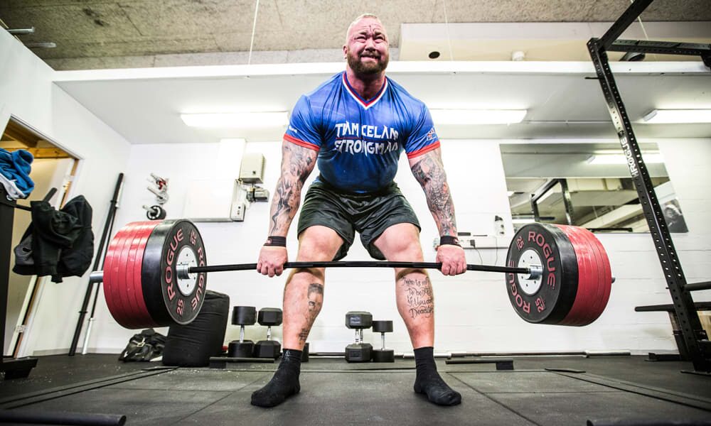 hafthor lifting over 600 lbs without much bending at all