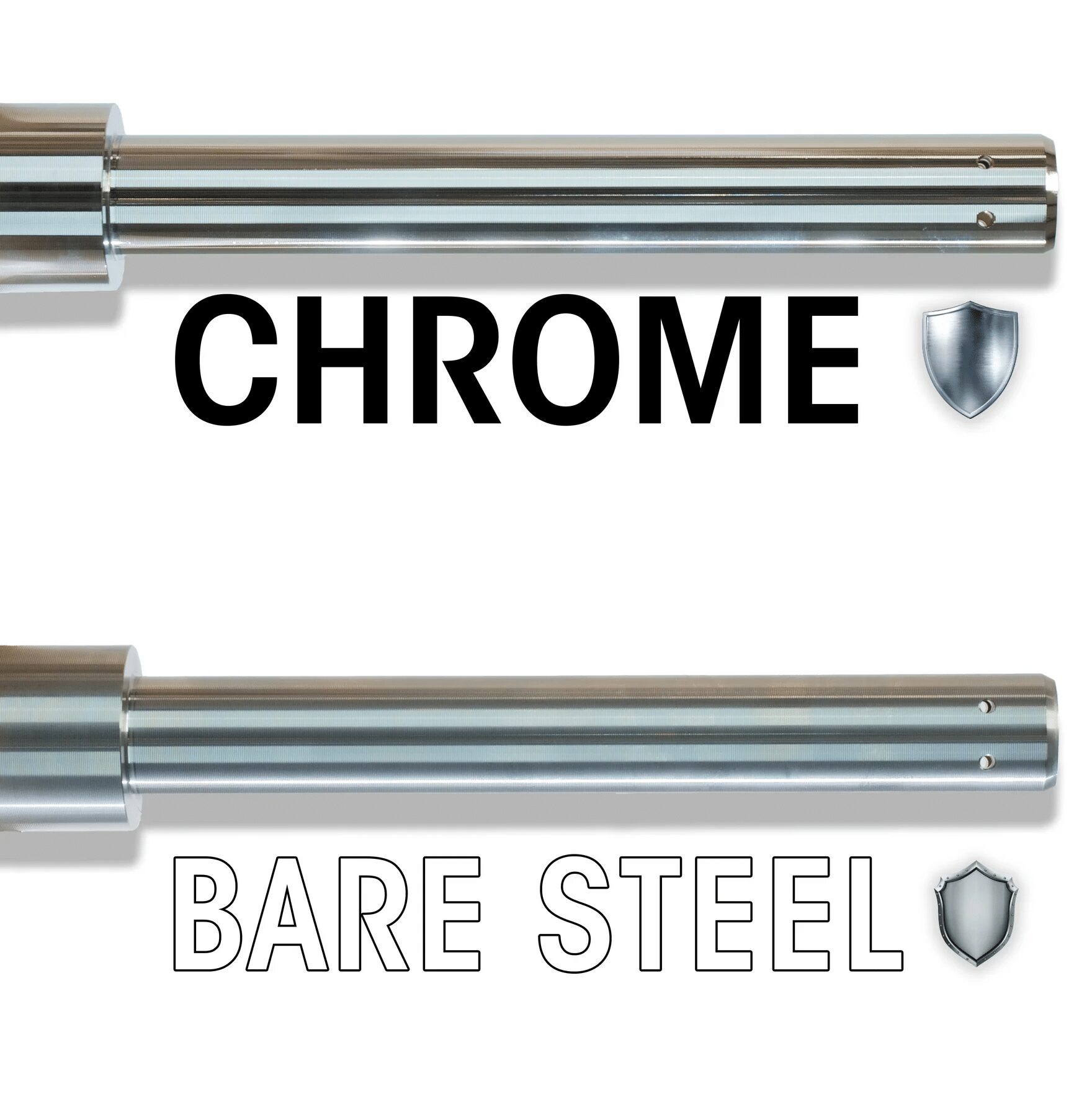 texas deadlift bar chrome and bare steel sleeves