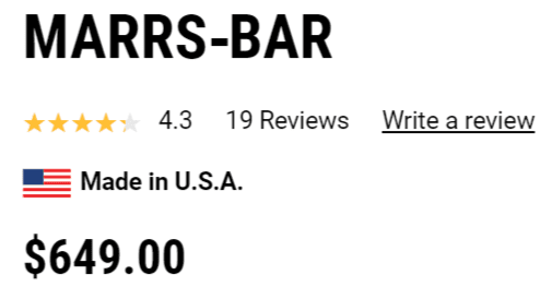 marrs bar price and reviews